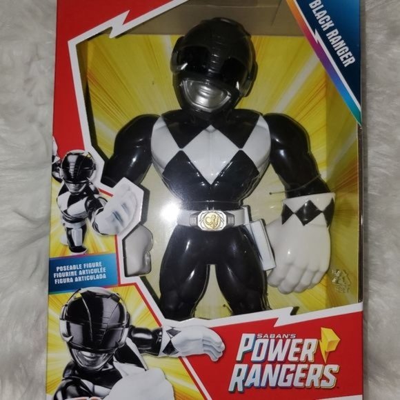 NWT Mega Mighties Black Power Ranger 10 Inch Figure Ages 3 & Up - Picture 3 of 3